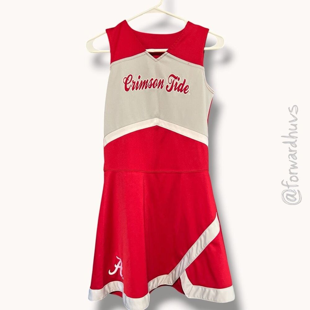 ☑️ Gen2 Alabama Crimson Tide Cheer Dress  – Crimson Gray & White Kids Large